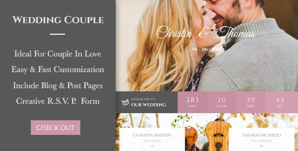 Wedding Couple - Love Page For Wedding Cerimony WP