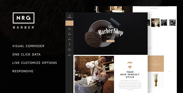 NRG Barber Shop - One Page Theme For Hair Salon