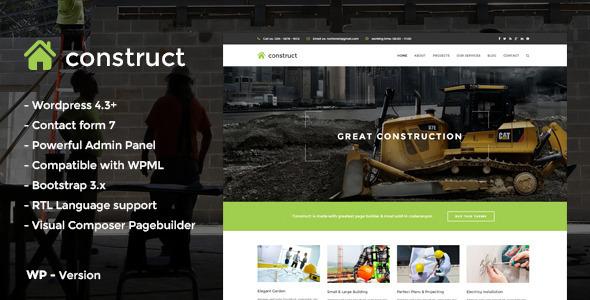 Construct - Construction & Business Wordpress Them