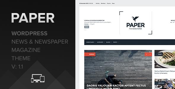 Paper - Wordpress Newspaper and News Magazine Theme
