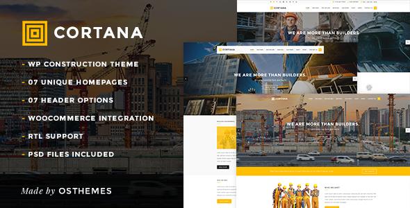 Cortana - Construction & Building WordPress Theme