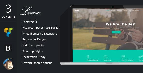 Lane - Startup Landing Page Bootstrap WP Theme
