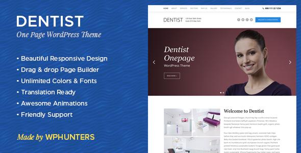 Dentist - A Responsive One Page WordPress Theme